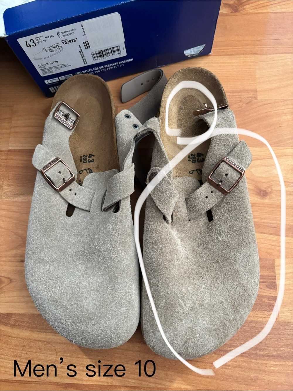 Men's Birkenstock Tokio Suede Leather Clogs Taupe 1028287 - Picture 5 of 6